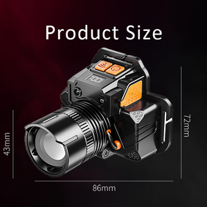 Lampe frontale LED Bright Bird 600 lumens, faisceau réglable super lumineux, zoom, détecteur <span class=keywords><strong>de</strong></span> mouvement, étanche, rechargeable, batterie Li-Ion 18650, portable - Product Image 6