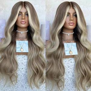 Perruque Lace Front HD Blonde Balayage avec racines foncées 100% cheveux humains - Product Image 1