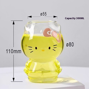 แก้วกาแฟ/นม/อาหารเช้าลายการ์ตูนน่ารัก ทนความร้อนสูง สีสันสวยงาม ทำจากแก้วโบโรซิลิเกตชั้นเดียว - Product Image 6
