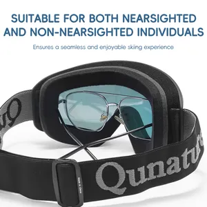 Qunature Wholesale Designer Adult Anti-fog Unisex Snowboard Goggles Glasses Custom Logo Snow Ski Goggles