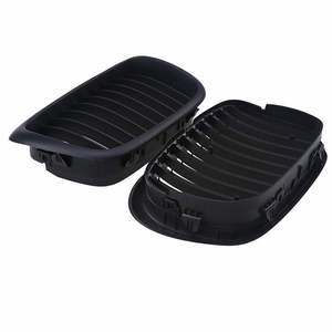 Rejilla delantera para parachoques BMW E39, plástico ABS, malla negra, para la serie 5 de 1999-2003, actualización de estilo. - Product Image 4