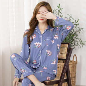 <span class=keywords><strong>Pigiama</strong></span> Estivo Casual da <span class=keywords><strong>Donna</strong></span> con Cardigan, Taglie Forti, a Maniche Lunghe, per Anziane e di Mezza Età, per Uso Domestico - Product Image 2