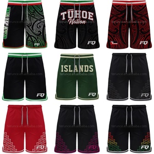 Shorts de basketball personnalisés avec motifs tribaux aborigènes australiens et néo-zélandais, uniforme de basketball en polyester sublimé, vente en gros - Product Image 1