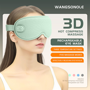 Mascarilla de ojos térmica de viaje inalámbrica para el hogar, mascarilla de masaje para dormir con compresa caliente recargable para ojos secos, relajación de la tensión ocular - Product Image 4