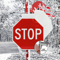 Conforme aux normes MUTCD, panneau de signalisation routière personnalisé de 24 x 24 pouces, panneau de signalisation de sécurité pour arrêt routier, plaque en aluminium hautement réfléchissante