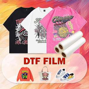 Película de Transferencia Térmica Directa (DTF) Película de transferencia de calor PET para impresión de ropa personalizada para camisetas - Product Image 1