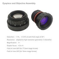 Lensa Eyepiece PVS-14 Berkualitas Tinggi 25.1mm Sudut Lebar Perakitan Lapisan Anti-Reflektif Garansi 1 Tahun untuk Peralatan Penglihatan Malam