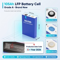 Cellule de batterie LiFePO4 3,2 V 105 Ah, cellule prismatique LFP, haute densité énergétique pour système de stockage d'énergie solaire
