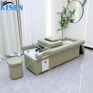 Kisen Head Spa Foot Bath Shampoo <b>Bed</b> Equipped with Water Circulation <b>LED</b> Light Therapy Steam and Feet Wash Sink Pedicure Chair - Product Image 4