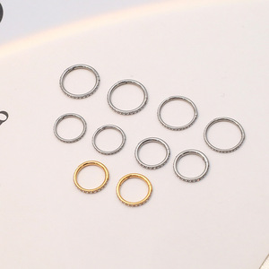 Stainless Steel Zircon Nose Rings 18K Gold Silver Geometric Channel Setting Piercing Jewelry Gift For Men Women - Product Image 1