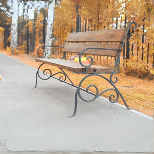 Wrought Iron Contemporary Patio Garden <b>Bench</b> Outdoor Furniture Factory Direct Sale Antique <b>Metal</b> Chair Brand TTD - Product Image 5
