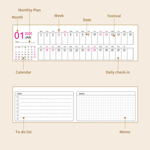 Mini Calendario de Escritorio 2026 en Inglés, 21*7cm, Calendario de Oficina, Calendario Creativo Nuevo, Calendario Transfronterizo 2026 - Product Image 6