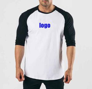 เสื้อยืดแขน3/4สำหรับเล่นกีฬาฟิตเนสเสื้อยืดพิมพ์ลายสกรีนโลโก้ของผู้ชาย - Product Image 1