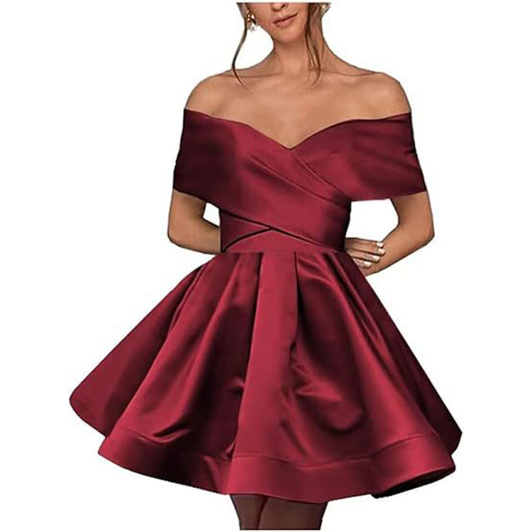 One Shoulder Evening Dress Custom logo Satin Ruffled Evening Dress Factory Directly Solid Color Ribbon Short Skirt Wholesale| Alibaba.com One Shoulder Evening Dress Custom logo Satin Ruffled Evening Dress Factory Directly Solid Color Ribbon Short Skirt Wholesale| Alibaba.com