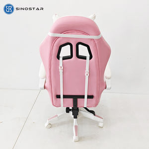 <span class=keywords><strong>Silla</strong></span> de Juego Ergonómica y Extensible con Refrigeración, Color <span class=keywords><strong>Rosa</strong></span> y Blanco, Cuero Sintético, Giratoria, para Oficina en Casa, para Mujeres y Chicas, con Almohada Lumbar - Product Image 4