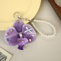 HONEY Populaire Porte-clés et Pendentif de sac ou de téléphone, Fleur artificielle Phalaenopsis, style frais et tendance