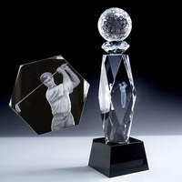 Trophées en cristal de verre 3D personnalisés de style moderne, de haute qualité, pour le golf et le sport, médailles et plaques écologiques, 28 cm