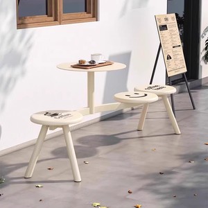 Set Moderno di <span class=keywords><strong>Panche</strong></span> <span class=keywords><strong>e</strong></span> Tavolo da Esterno in Metallo con Struttura in Ferro per Cortili <span class=keywords><strong>e</strong></span> Ingressi di Ristoranti - Product Image 1