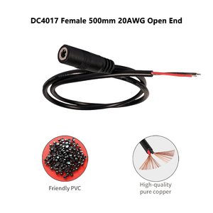 0,5M 20AWG DC-voedingskabel met DC4017 vrouwelijke connector, universele voedingskabel voor kleine elektronica - Product Image 2