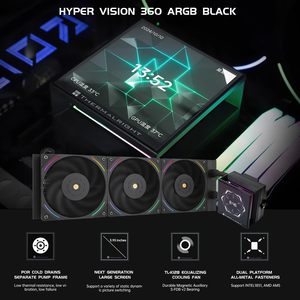Refroidisseur liquide pour processeur Thermalright Hyper Vision ARGB 360 mm avec ventilateurs silencieux, refroidisseur liquide <span class=keywords><strong>AIO</strong></span> avec écran LCD de 3,9 pouces - Product Image 3
