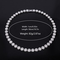10mm Rond Verre Simple Tête Hommes et Femmes Alliage Bracelet Collier Europe et Amérique Cool Tendance Hip-Hop Rap Cubain Chaîne