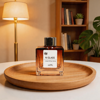 Coffret Cadeau Bouteille Vide pour Diffuseur de Roseaux Aromathérapie 100ml Verre Ambré Dégradé avec Bouchon Argenté