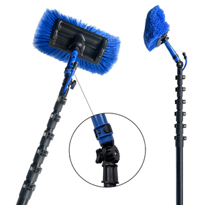 5 Side Soft Bristle Car Wash Brush Water Fed Solar Panel Cleaning Brush With 12FT Extension Aluminum Pole - Product Image 2