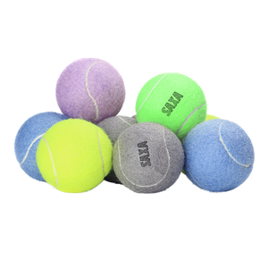 Custom Logo Eco-Friendly Chew Rubber & Felt <b>Dog</b> Toy Ball Solid Pattern Interactive Squeaky Pet Toy - Product Image 1