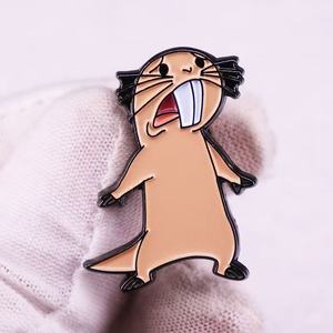 Broche adorable et mignonne en forme de <span class=keywords><strong>hamster</strong></span>, épinglette en émail kawaii pour vestes et sacs, technique de moulage plaqué nickel noir pour cadeaux en gros - Product Image 5