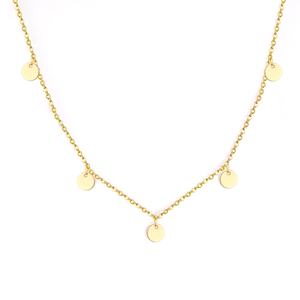 Collier tendance de luxe léger en acier inoxydable 316L avec pendentif cercle pour femmes et hommes - Product Image 1