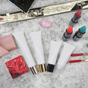 Tubo Morbido in Plastica <span class=keywords><strong>Bianco</strong></span> Opaco da 30ml e 30g con Tappo a Vite per Crema Solare BB, Tubo Ovale Piatto per <span class=keywords><strong>Rossetto</strong></span> - Product Image 2