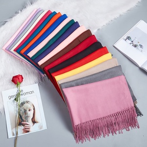 Thời Trang Phụ Nữ Ấm dài màu sắc tinh khiết Khăn choàng Cashmere mùa đông khăn quàng cổ nữ Cashmere Pashmina khăn - Product Image 3