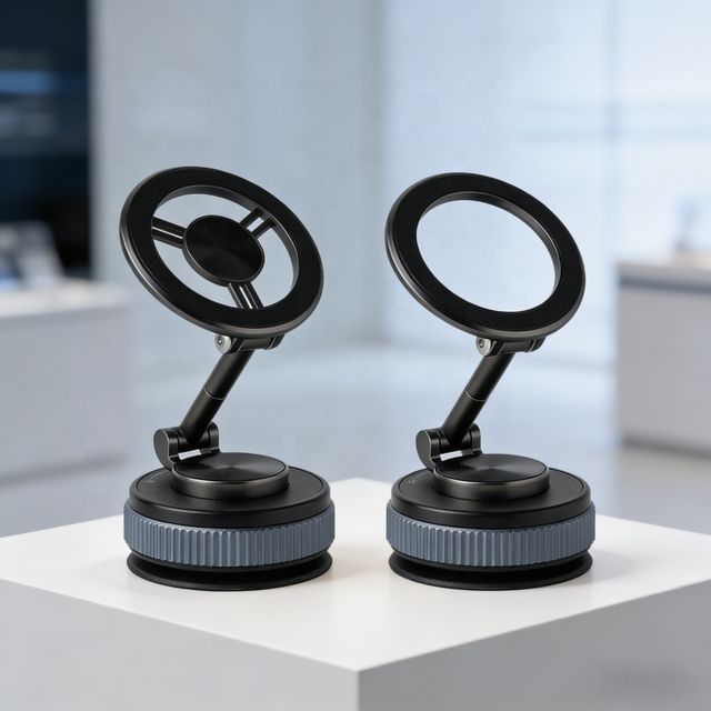 Universal 360 Rotate Vacuum Suction Cup Metal Phone Holder Zinc Alloy Magnetic Adsorption for Gym Car Wall Glass Car Dashboard
