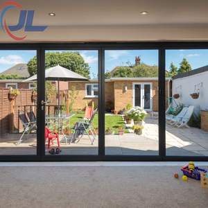 Portes coulissantes en aluminium à rupture <span class=keywords><strong>de</strong></span> pont thermique, grandes portes en verre pour balcon extérieur, résistantes aux ouragans, NFRC, 4 rails - Product Image 6