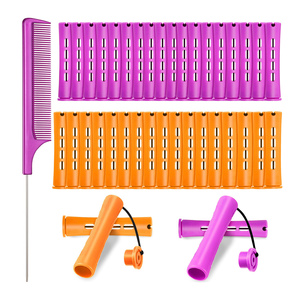 Bigoudis et rouleaux à permanente DIY pour salon de coiffure, 100 pièces/ensemble, 5 tailles, en plastique - Product Image 1
