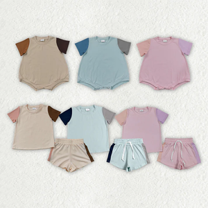 Vêtements d'été pour enfants, ensemble chemise et short en coton kaki à manches courtes pour bébés filles - Product Image 1