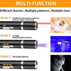 Pointeur laser 7-en-1 pour chat, jouet laser de projection, enclos de jeu pour chien et chaton, bâton de chasse et d'entraînement pour animaux de compagnie, recharge USB - Product Image 2