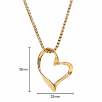 Joyería de Moda que No se Desvanece, Collar de Acero Inoxidable Chapado en Oro de 18K con Colgante de Corazón, Joyería de Moda México