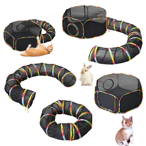 Recinto per Animali Domestici Semplice e Compatto con Tunnel Gioco per <span class=keywords><strong>Gatti</strong></span>, Recinzione da Esterno - Product Image 1