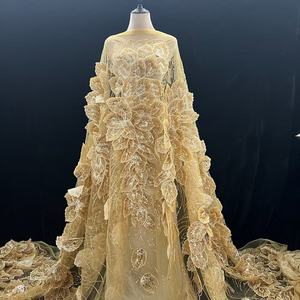 Dentelle perlée <span class=keywords><strong>3D</strong></span> moderne de luxe Blue Dream 2026, <span class=keywords><strong>tissu</strong></span> en maille de haute qualité pour robes de mariée et sacs, prix de gros - Product Image 6