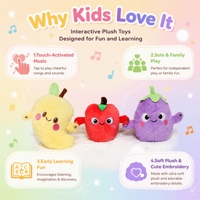 Populaire moderne design leverancier zachte schattige fruitgevoelige metronoom knuffeldier met sensor muziekfunctie voor kinderen om mee te spelen