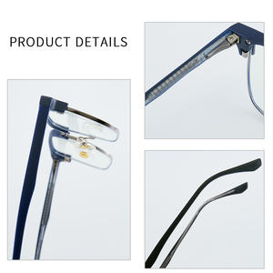 87129 Lunettes de vue rectangulaires pour hommes en TR90, monture intégrale, noir et or, protection anti-lumière bleue, style professionnel ultraléger - Product Image 1