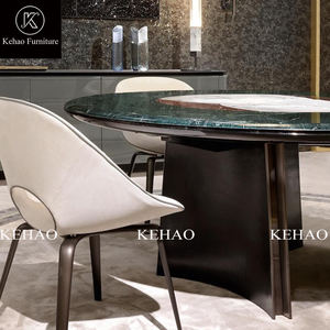 Juego de Mesa de <span class=keywords><strong>Comedor</strong></span> Moderno de Mármol, <span class=keywords><strong>6</strong></span> <span class=keywords><strong>Sillas</strong></span>, Juego de Mesa de <span class=keywords><strong>Comedor</strong></span> de Piedra de Lujo Moderno, Mesa de <span class=keywords><strong>Comedor</strong></span> Redonda Grande - Product Image 3