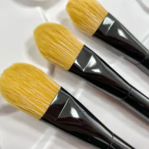 Mini Zwart Handvat 1 Stuks Eenmalig Gebruik Een Schoonheidsborstel Voor Vloeibare Foundation En Gezichtsmasker Premium 2024 Nieuwe Ontwerp Make-Up Borstel