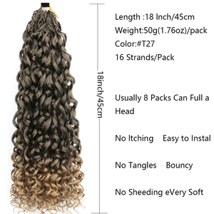 <span class=keywords><strong>Trenzas</strong></span> de ganchillo de rastas <span class=keywords><strong>africanas</strong></span> americanas sintéticas, Rollo corto de 18 pulgadas, tres hebras, pelo de ganchillo GoGo Curl - Product Image 3