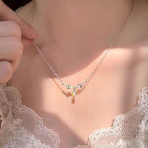 Exquisito Collar de Plata de Ley S925 con Jade Azul Natural, Nuevo Estilo Chino, Colgante de Pequeña Fortuna, Material Principal Oro - Product Image 4