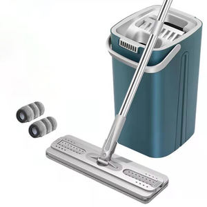 Ensemble vadrouille et seau avec <span class=keywords><strong>essoreuse</strong></span> pour le nettoyage des sols et des murs de la maison Tampons de vadrouille en microfibre et ensembles de seaux - Product Image 6