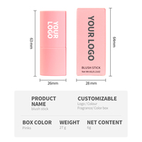 Stick de blush minéral mat 3-en-1 imperméable pour le visage, les yeux, les joues et les lèvres - Teint clair - Forme cœur - Marque privée