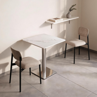Tables à manger en marbre pour hôtels commerciaux, cafés, tables carrées/petites modernes et minimalistes, durables, faciles à nettoyer, pour les réunions