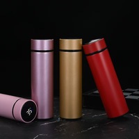 Bouteille d'eau isotherme intelligente en acier inoxydable avec affichage LED, couvercle, tasse de sport en métal, mug à double paroi sous vide, sans BPA